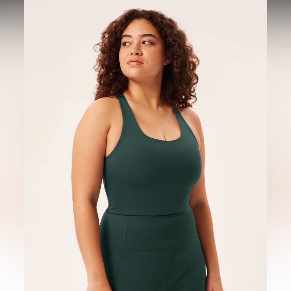- Girlfriend Collective Paloma Bra/Workout Tank - Moss Dark Green